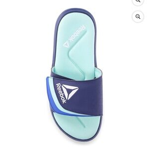 Reebok Blue and Teal Slide Sandals
